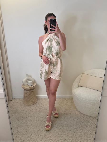 Combi-short toile de jouy