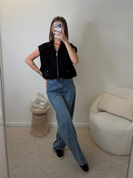 Veste suédine sans manches