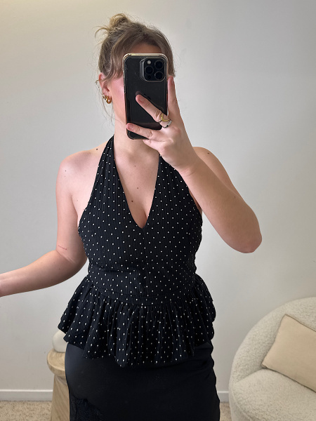 Débardeur à pois noir