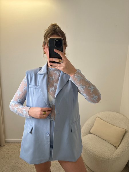 Blazer sans manches bleu
