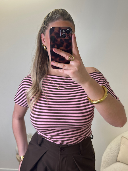 T-shirt bardot rayures