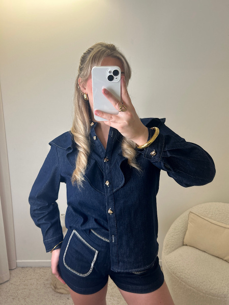 Blouse volants jeans