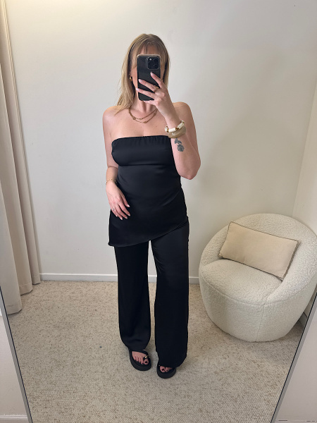 Top satiné asymétrique