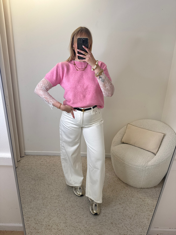 Pull manches dentelles