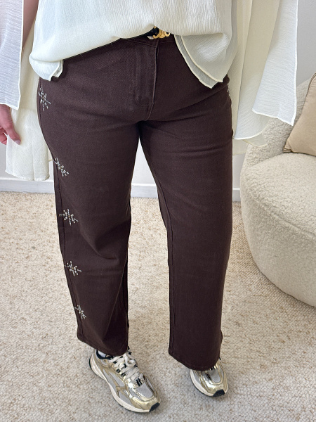 Jeans marron etoile