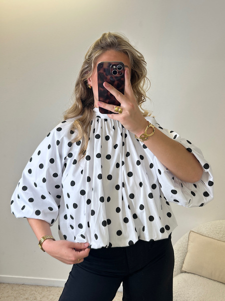 Blouse ballon pois