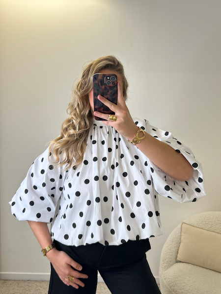 Blouse ballon pois