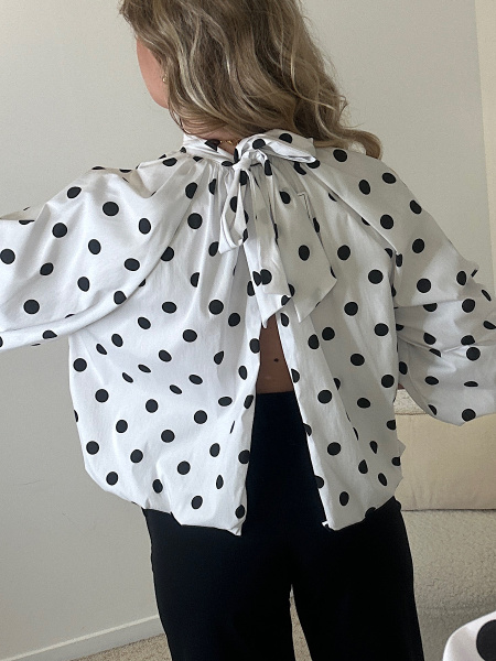 Blouse ballon pois