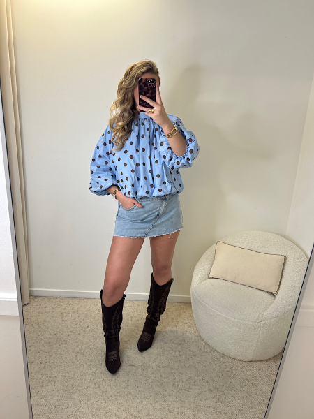 Blouse ballon pois