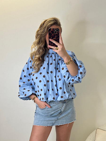Blouse ballon pois