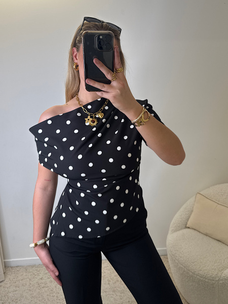 Blouse asymétrique pois