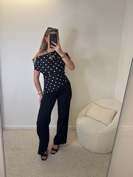 Blouse asymétrique pois