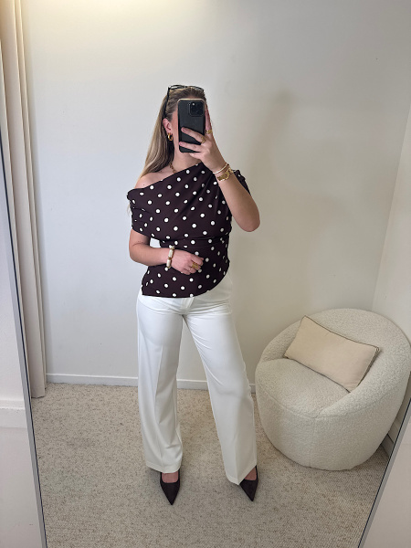 Blouse asymétrique pois