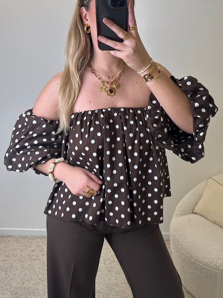 Blouse bardot pois