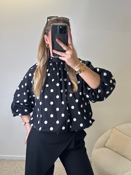Blouse ballon pois