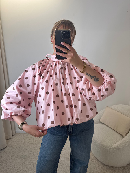 Blouse ballon pois