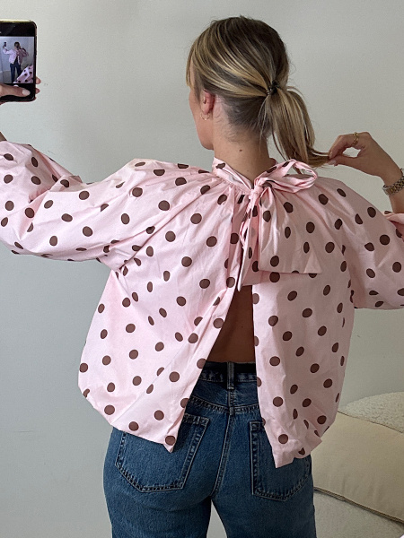 Blouse ballon pois