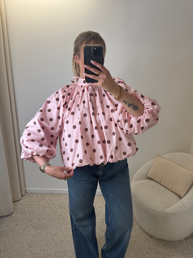Blouse ballon pois