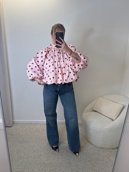 Blouse ballon pois