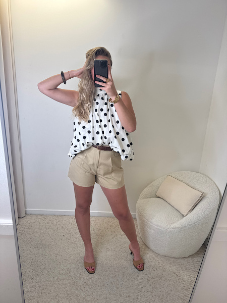 Short en jeans ceinturé