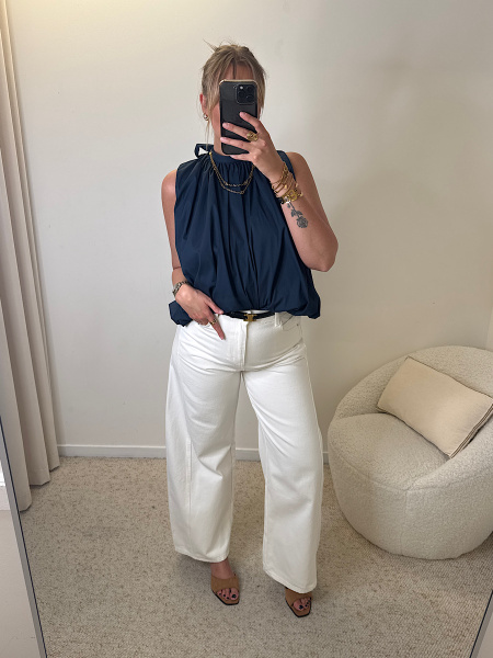 Jeans ballon blanc