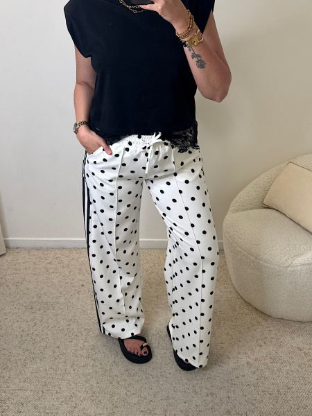 Pantalon à pois blanc