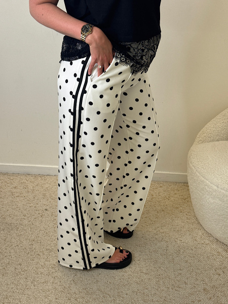 Pantalon à pois blanc