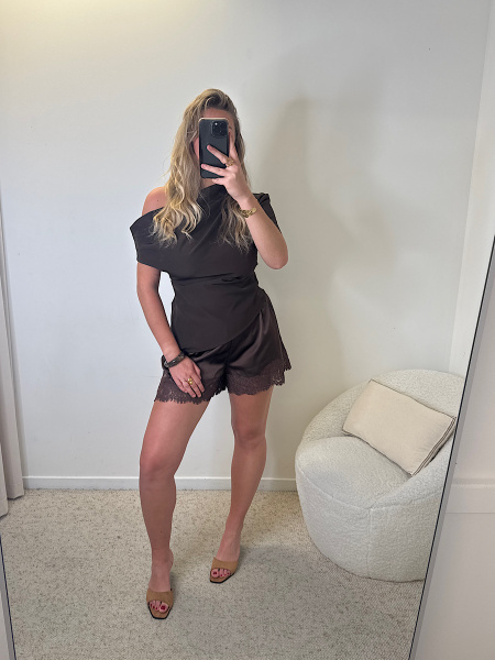 Short satiné dentelle