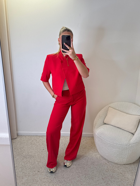 Pantalon attentif rouge