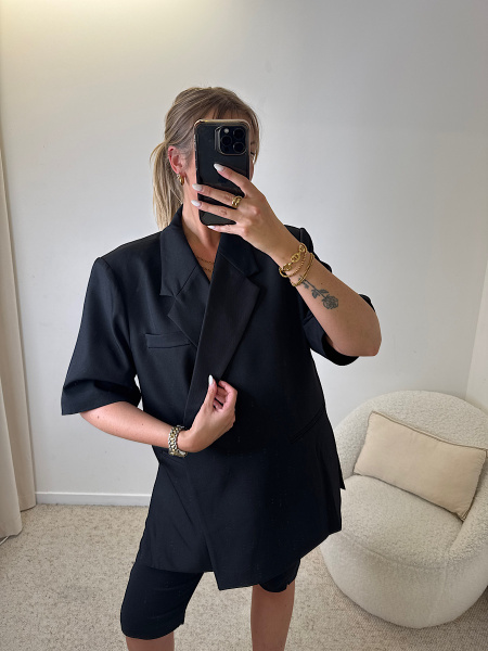 Blazer large manches courtes