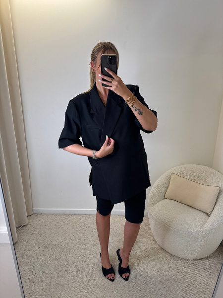 Blazer large manches courtes