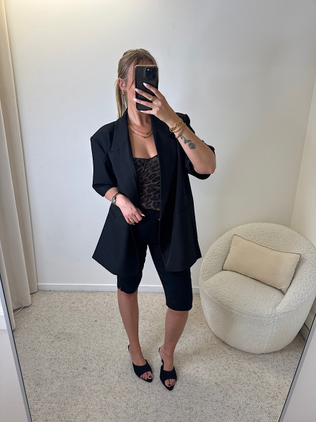 Blazer large manches courtes