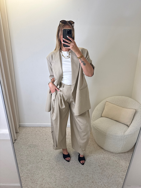 Blazer large manches courtes