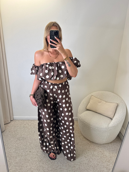 Ensemble top et pantalon à pois