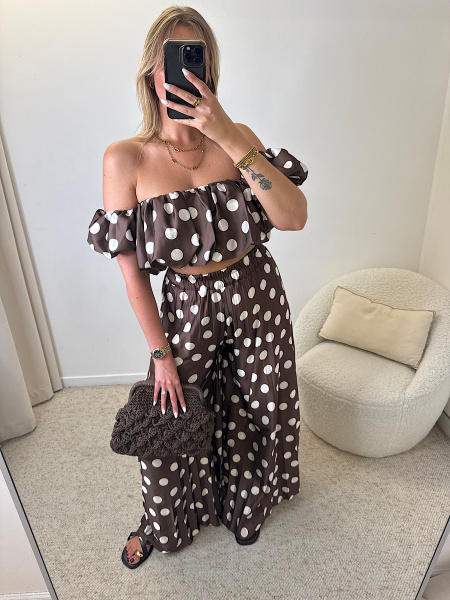Ensemble top et pantalon à pois