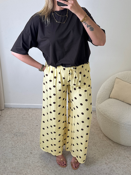 Pantalon fluide à pois
