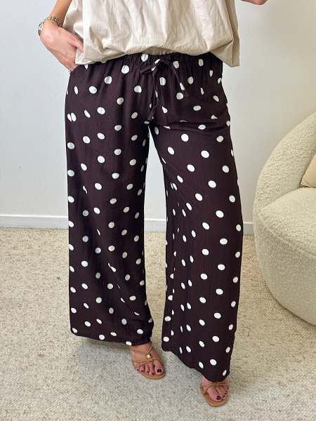 Pantalon fluide à pois
