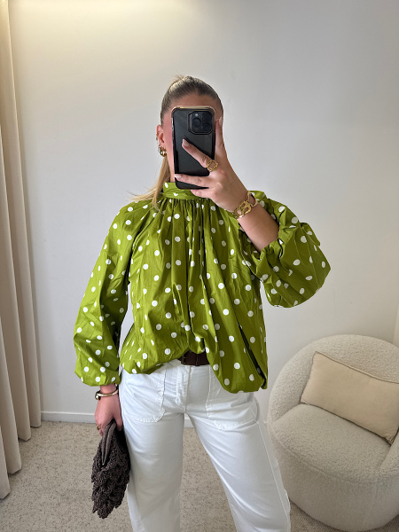 Blouse ballon olive