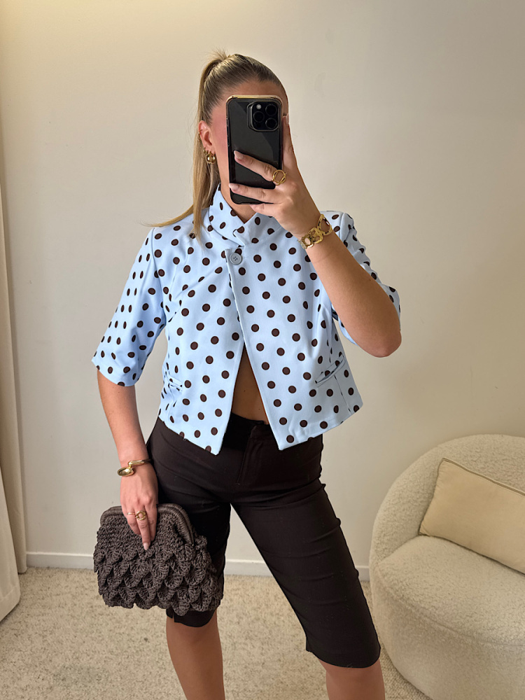 Blazer court à pois