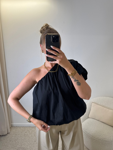 Blouse ballon asymétrique