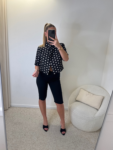 Blazer court à pois