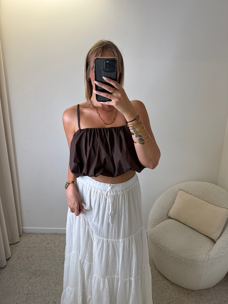 Blouse à bretelles ballon