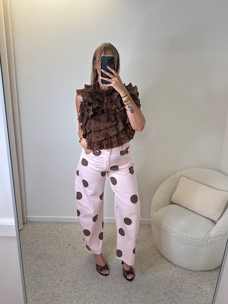 Top froufrou brodé