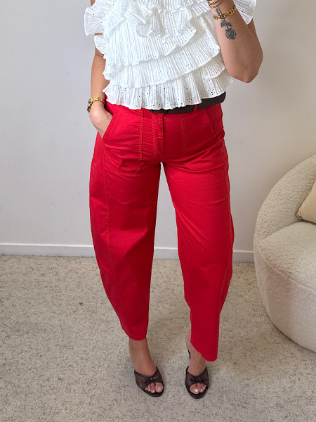 Jeans barrel rouge