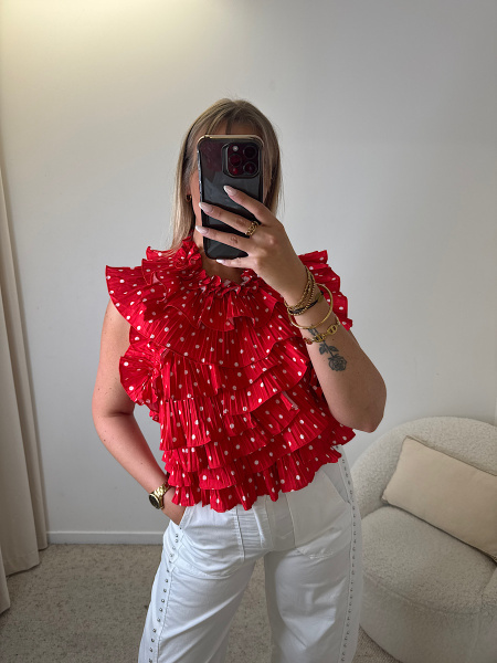 Top froufrou pois