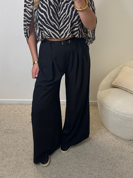 Pantalon fluide ceinturé