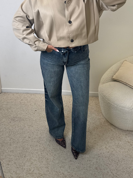 Jeans ceinture repliée
