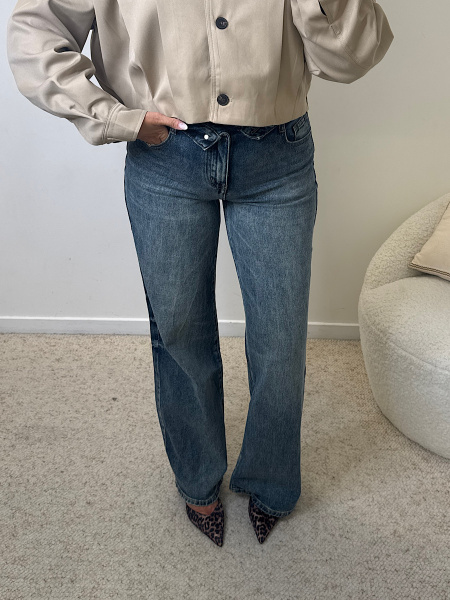 Jeans ceinture repliée