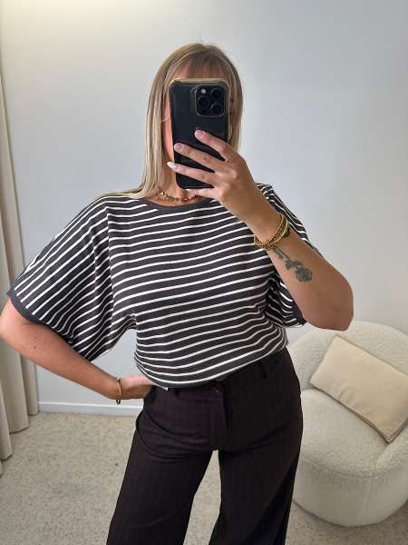 Pull fin rayé