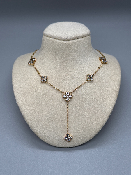 Collier flowers strass